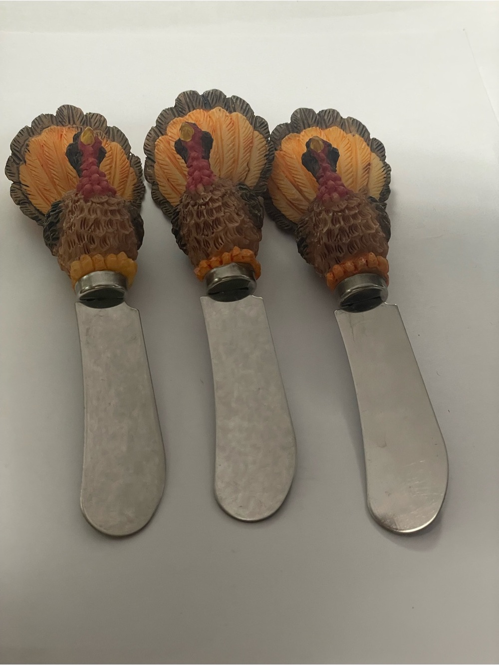 Set of 3 Turkey Themed Butter Spreaders